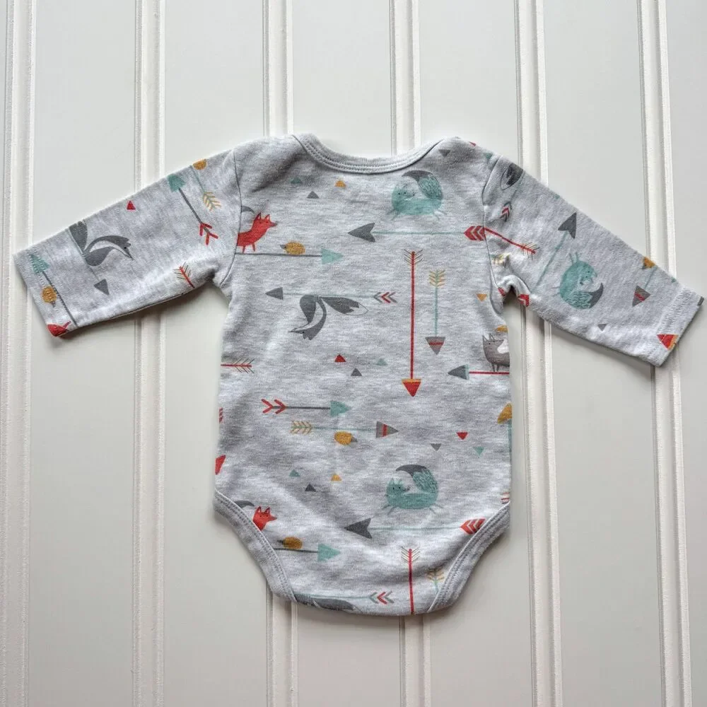 4/$10 - Rene Rofe Fox Baby Long Sleeve Onesie Bodysuit Set / Outfit